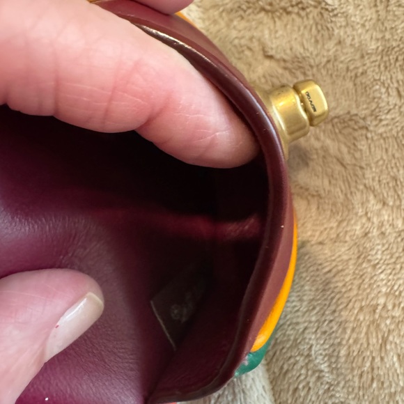 Coach Turnlock  Keychain / bag  charm with multi color leather - Picture 4 of 6